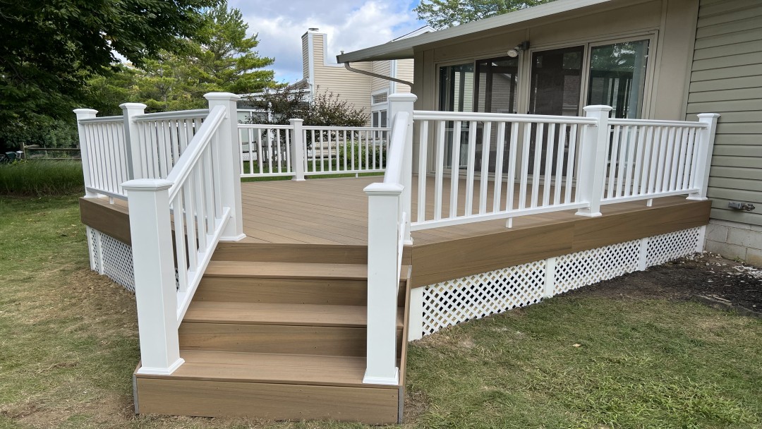 Composite Deck with White Railing